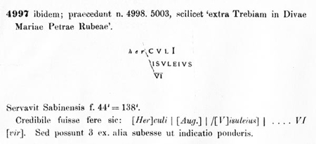 Trevi - Epigrafe clasica - C.I.L. 4997