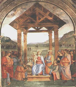 Trevi, Chiesa della Madonna delle Lacrime, Epifania del Perugino