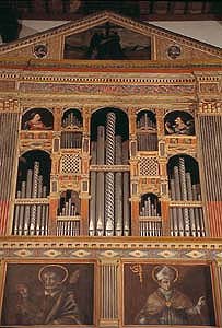 Trevi, Chiesa di S. Francesco, Organo antico, particolare