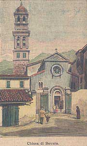 Bovara, Chiesa di S. Pietro - Stampa acquerellata fine '800