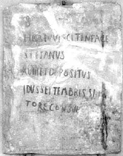 Trevi, Epigrafe cristiana STEFANUS, C.I.L. 5021