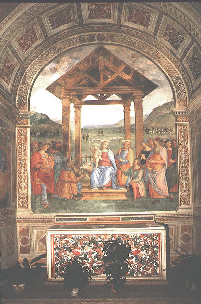 Trevi, Italy. Chiesa della Madonna delle Lacrime.Cappella dei Re Magi del Perugino