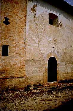 Trevi, Italy. Lapigge, Chiesa di S. Arcangelo, base del campanile e antica facciata della chiesa