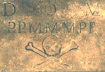 Trevi, Italy. Chiesa di S. Emiliano, Epigrafe tombale di Muzio Petroni.