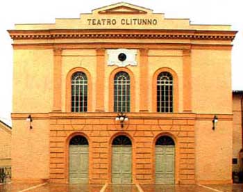 Trevi, Italy. Teatro Clitunno, facciata.