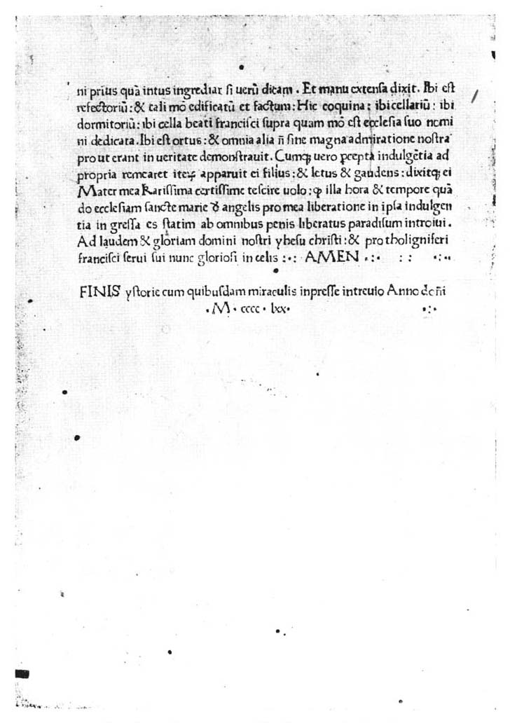 Trevi, Italy. - Antica tipografia (1470) -Ultima pagina del primo incunabulo.