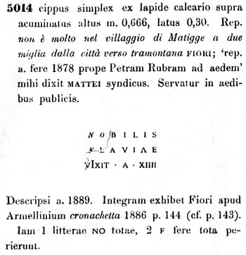 Trevi - Epigrafe funeraria 'NOBILIS FLAVIAE?