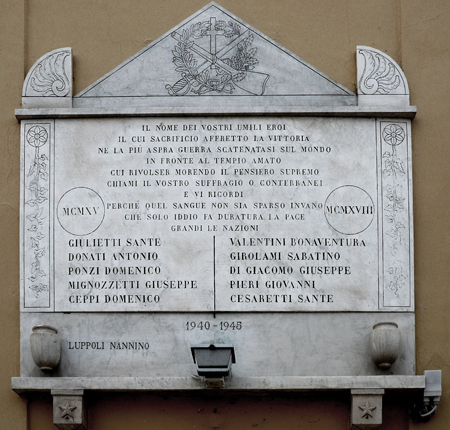 Trevi - Matigge - lapide caduti in guerra 