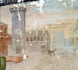 trevi, Italy. Chiostro di S. Francesco. Lunetta (part.)