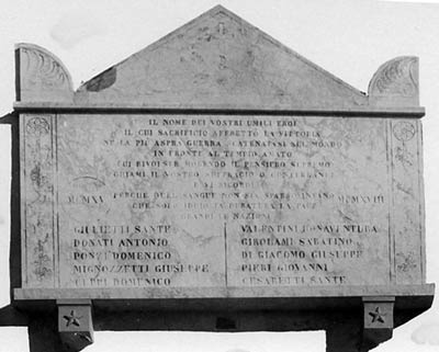Trevi - Matigge Lapide Caduti in guerra -(Foto anni 30?)