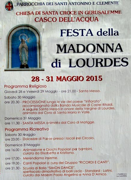 Trevi - Casco dell'Acqua - Festa della Madonna di  Lourdes 2015