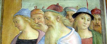 Trevi, Italy - Chiesa della madonna delle Lacrime- Adorazione dei Magi del Perugino (part.)
