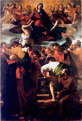 Trevi, Italy. Raccolta d'Arte di S. Francesco. Vincenzo Turchi l'Orbetto, Assunzione.