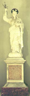 Trevi, Italy. Chiesa di S. Emiliano, monumento al Redenteore. Travertino di Cesare Aureli.
