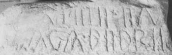 Trevi, Italy. Stele di Bovara, particolare