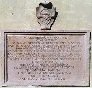 Trevi, Epigrafe Virg.Lucarini - 1677 