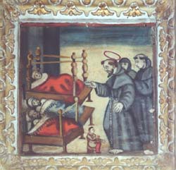 S. Francesco - Formella dopo il trafugamento della tela (foto genn. 2001)