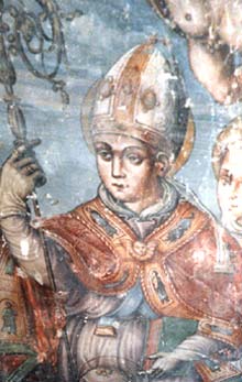 Trevi - Ex chiesa di S. Bartolomeo - S. Emiliano (Part. della Crocefissione)