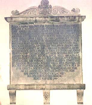 Trevi, Chiesa di S. Giovanni, Epigrafe di Alessandro Valenti