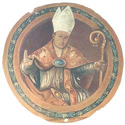 Trevi, Italy - Convento di S. Martino -Medaglioni del chiostro: S.Emiliano.