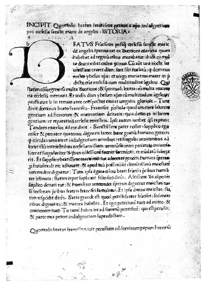 Trevi, Italy - Antica tipografia (1470) - Prima pagina del primo incunabulo.