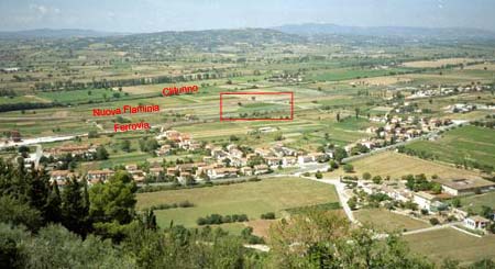 Trevi, panorama della valle con i campi di sedano