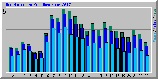 Hourly usage for November 2017